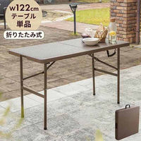 三栄コーポレーション 屋外利用、水洗い可能 ラタン調 折りたたみガーデンテーブル A1-MKT