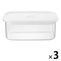 無印良品 フタをしたまま電子レンジで使える バルブ付き密閉保存容器 深型・中 約幅12×奥行20×高さ８ｃｍ 3個 良品計画