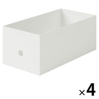 無印良品 ポリプロピレンファイルボックス・スタンダードワイド・ホワイトグレー・1/2 幅15×奥行32×高さ12cm 4個良品計画