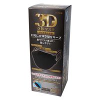 iiもの本舗 3D立体マスク ダイヤモンド型 ブラック 個包装 30枚入 4589596693767 1箱(30枚入)×10セット（直送品）