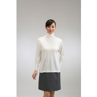 シルク ハイネック 長袖 インナー Tシャツ 女性用 白 LL 大寸 シルク ハイネック 長袖 インナー Tシャツ 女性用 白 LL 大寸
