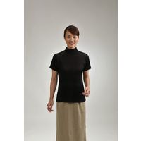 シルク ハイネック 半袖 インナー Ｔシャツ 女性用 ブラック LL 大寸 7050LL-BK 1本（直送品）