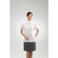 シルク ハイネック 半袖 インナー Tシャツ 女性用 白7050