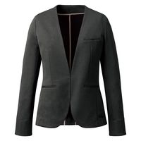 フォーク nuovo ニットノーカラージャケット チャコールグレー ９号 FJ15752-55-9（直送品）