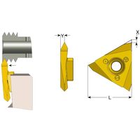 スイスライン 外径ねじ切チップISO 60°P1.0 右勝手 BLU 【GT19R1.0ISOBLU】 GT19R1.0ISOBLU（直送品）