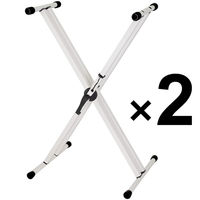 KC キョーリツ キーボードスタンド X型 ダブルレッグ 高さ無段階調整 二重セーフティー機能搭載 KYBS-D/WH x 2台（直送品）