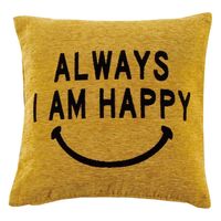 ケーアイジャパン クッションカバー カラン ハッピー 45×45cm イエロー 288843 1個（直送品）