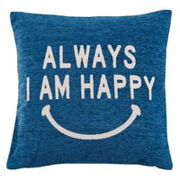 ケーアイジャパン クッションカバー カラン ハッピー 45×45cm ブルー 288844 1個（直送品）