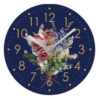 ケーアイジャパン 置き時計 エクラク デスククロック フルール インテリア アナログ ネイビー 367351 1個（直送品）