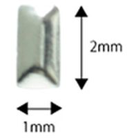 SHAREYDVA スタッズ メタル長方形 １ｍｍ×２ｍｍ ５０Ｐ シルバー 1個（直送品）