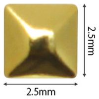 SHAREYDVA スタッズ メタルスクエア ２．５ｍｍ ５０Ｐ ゴールド 1個（直送品）