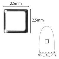 SHAREYDVA スタッズ スクエア細枠中抜き ２．５ｍｍ ５０Ｐ シルバー 1個（直送品）