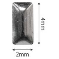 SHAREYDVA スタッズ メタル長方形 ２×４ｍｍ ５０Ｐ シルバー 1個（直送品）