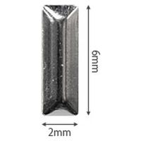 SHAREYDVA スタッズ メタル長方形 ２×６ｍｍ ５０Ｐ シルバー 1個（直送品）