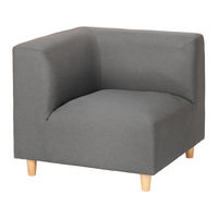 【アウトレット】【軒先渡し】オフィスラウンジ コーナーソファ 幅800mm グレー 284866 1台（直送品）