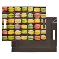 メテックス トレー 45×35cm すべらない フリーフォームトレー ランチョンマット リバーシブル マカロン×ダークブラウン（直送品）