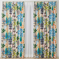 スミノエ デザインライフ セミオーダー カーテン フラワーポット 1000×900mm ベージュ 1セット(2枚入)（直送品）