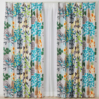 スミノエ デザインライフ セミオーダー カーテン フラワーポット 2300×1000mm グレー 1セット(2枚入)（直送品）