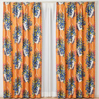 スミノエ デザインライフ セミオーダー カーテン ハンキング 1200×2050mm オレンジ 1セット(2枚入)（直送品）