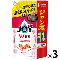 ジョイ JOY W除菌 食器用洗剤 贅沢グレープフルーツ 詰め替え ジャンボ 1425mL 1セット（3個） P&G