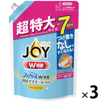 ジョイ JOY W除菌 食器用洗剤 W消臭 フレッシュシトラス 詰め替え 超特大 910mL 1セット（3個） P&G