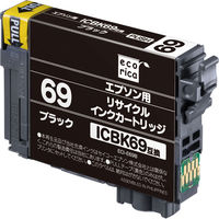 エプソン（EPSON）用 リサイクルインク エコリカ ECI-E69B ブラック （ICBK69互換） 1個（わけあり品）