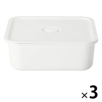 無印良品 ポリプロピレン保存容器になるバルブ付弁当箱 白 スクエア 約460ml 1セット（3個） 良品計画