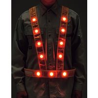 日本緑十字社 LED安全反射ベスト 黄地/赤LED/金反射 LEDタスキ型ベストーGR フリーサイズ（サイズ調整可能） 238027 1着（直送品）