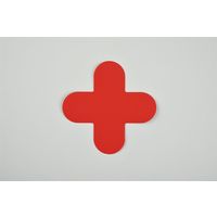 日本緑十字社 路面表示ステッカー 十字型 赤 QCC-R 150×150mm 10枚組 PVC 403033 1組（10枚）（直送品）