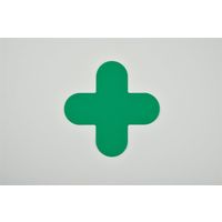 日本緑十字社 路面表示ステッカー 十字型 緑 QCC-G 150×150mm 10枚組 PVC 403031 1組（10枚）（直送品）