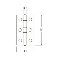 シロクマ 薄口丁番(鉄)76ミリ ユニクロ 50枚 BF9 1パック（直送品）