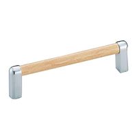 シロクマ HCー31 木目ラミーハンドル120ミリ Lオーク/クローム 1セット(3パック)（直送品）