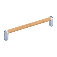 シロクマ HCー32 木目リバティーハンドル200ミリ Lオーク/クローム 1セット(2パック)（直送品）