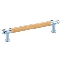 シロクマ HCー33 木目マギーハンドル120ミリ Lオーク/クローム 1セット(2パック)（直送品）