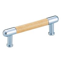 シロクマ HCー33 木目マギーハンドル90ミリ Lオーク/クローム 1セット(3パック)（直送品）