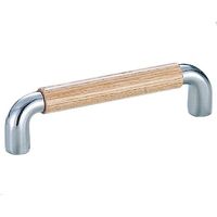 シロクマ HCー42 ベルナルドハンドル120ミリ 白木/クローム 1セット(2パック)（直送品）