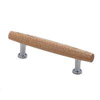 シロクマ HWー15 サフランハンドル80ミリ 白木ウッド/クローム 1セット(2パック)（直送品）