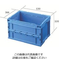 三菱ケミカル ヒシ 折りたたみコンテナ(蓋無し) 青 O-51L B 1セット(500個) 106-0493（直送品）