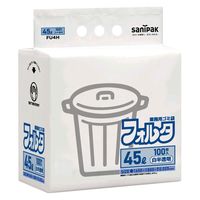 日本サニパック 環優包装フォルタ 薄口 白半透明 45L 100枚 0.025 FU4H 1箱(500枚:100枚入×5パック)（直送品）