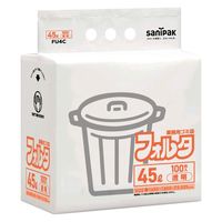 日本サニパック 環優包装フォルタ 薄口 透明 45L 100枚 0.025 FU4C 1箱(500枚:100枚入×5パック)（直送品）