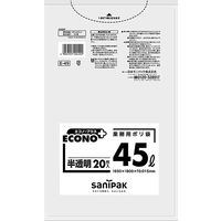 日本サニパック エコノプラス 半透明 45L 20枚 0.015 E49 1箱(300枚:20枚入×15パック)（直送品）