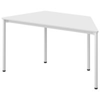 アスクル マルチワークテーブル 台形 幅1400×奥行600×高さ720mm ホワイト天板・ホワイト脚 1台  オリジナル