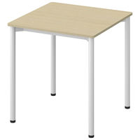 アスクル マルチワークテーブル 幅700×奥行700×高さ720mm ライトウッド天板・ホワイト脚 1台  オリジナル