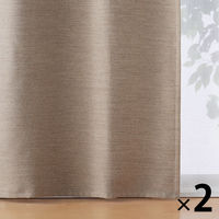 無印良品 防炎 遮光性 二重織りノンプリーツカーテン 幅100×丈105cm用 ブラウン 1セット（2枚） 良品計画