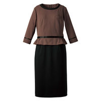 ハネクトーン早川 ワンピース ブラック×ココアブラウン 15号 7740-8 1着（直送品）