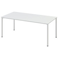アスクル マルチワークテーブル 幅1800×奥行900×高さ720mm ホワイト天板・ホワイト脚 1台（2梱包）  オリジナル（わけあり品）