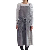 テクノプライム エプロン ポケット付き チドリ 綿麻ギャザー フルッタ ブラック 392057 1個（直送品）