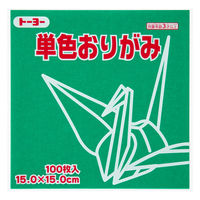 単色折り紙　あおみどり　15cm　64117　1セット（500枚：100枚入×5冊）