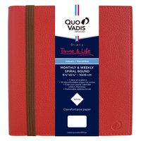 ２０２３年度1月始まりダイアリー クオバディス タイムアンドライフ　１６ｘ１６ 1週間バーチカルタイプ レッド 1冊（直送品）