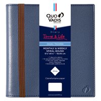 ２０２３年度1月始まりダイアリー クオバディス タイムアンドライフ　１６ｘ１６ 1週間バーチカルタイプ ブルーメタリック 1冊（直送品）